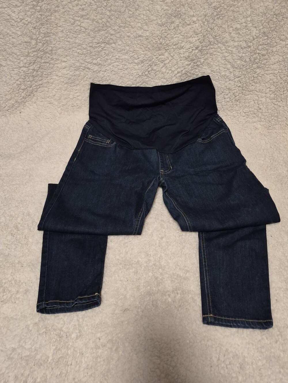 Time and Tru Dark Blue Maternity Jeans with Black Panel